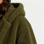 Damen Teddy Mantel mit Kapuze - R&B