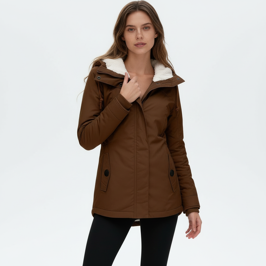 Gefütterte Thermo Schutz Kapuzenmantel Klassische Winterjacke Damen