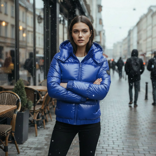 Glänzende Wasserabweisende Warme Damen Winterjacke