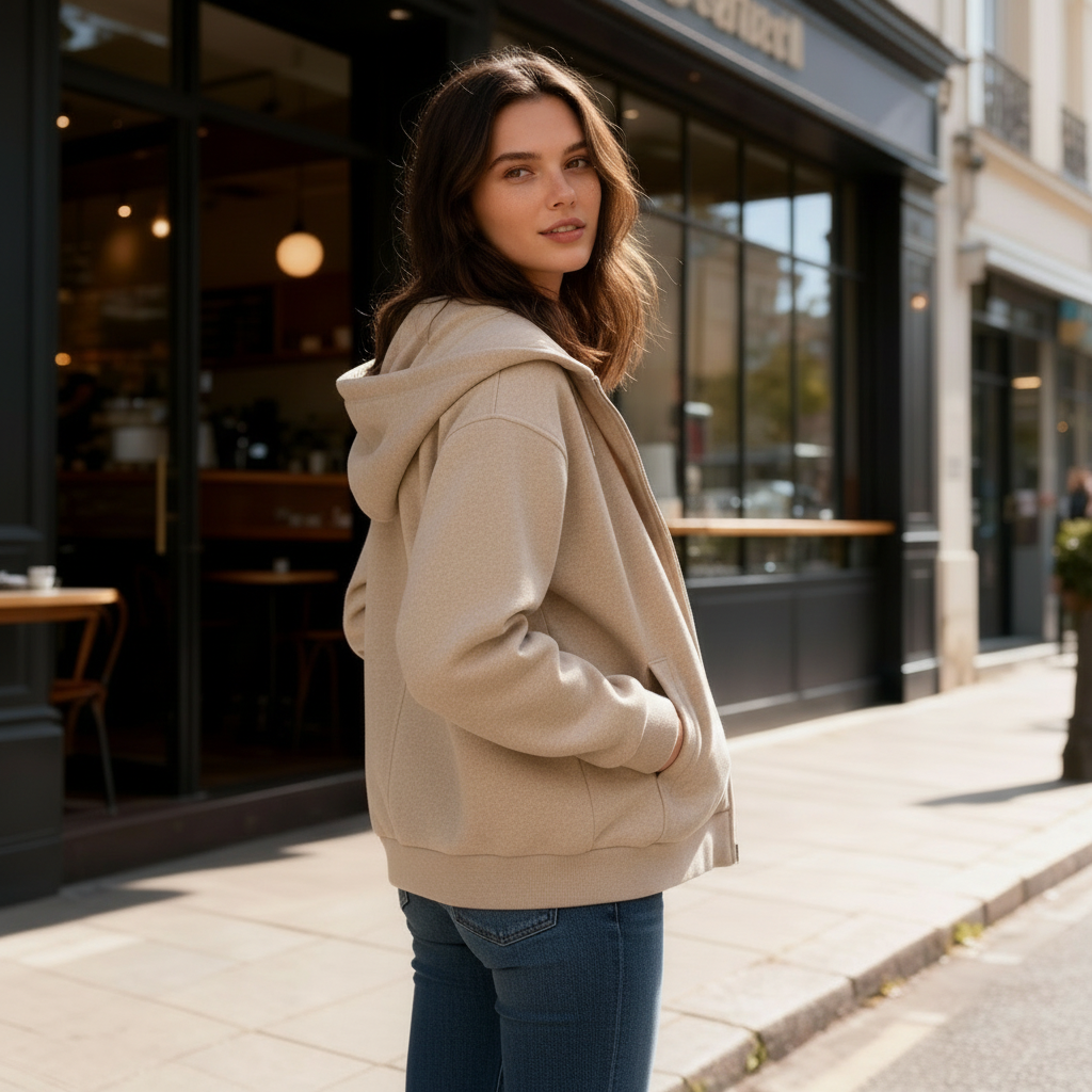 R&B | Moderne Damenjacke mit Kapuze für Stil und Komfort