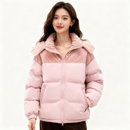 Damen isolierte Pufferjacke mit kuscheligem Innenfutter und verstellbarem Kapuzensystem – R&B