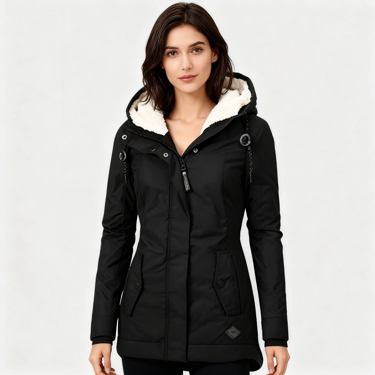 Lange Winterjacke mit Kapuze & Futter – Wasserfest, Warm & Komfortabel
