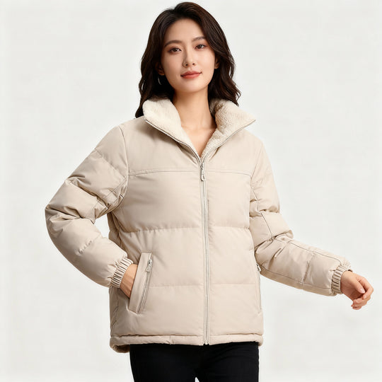 Damen Steppjacke mit Innenfutter und Taschen – Warme Winterjacke
