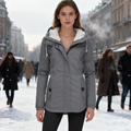 Warme Winterjacke mit Kapuze Damen