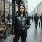 Glänzende Wasserabweisende Warme Damen Winterjacke