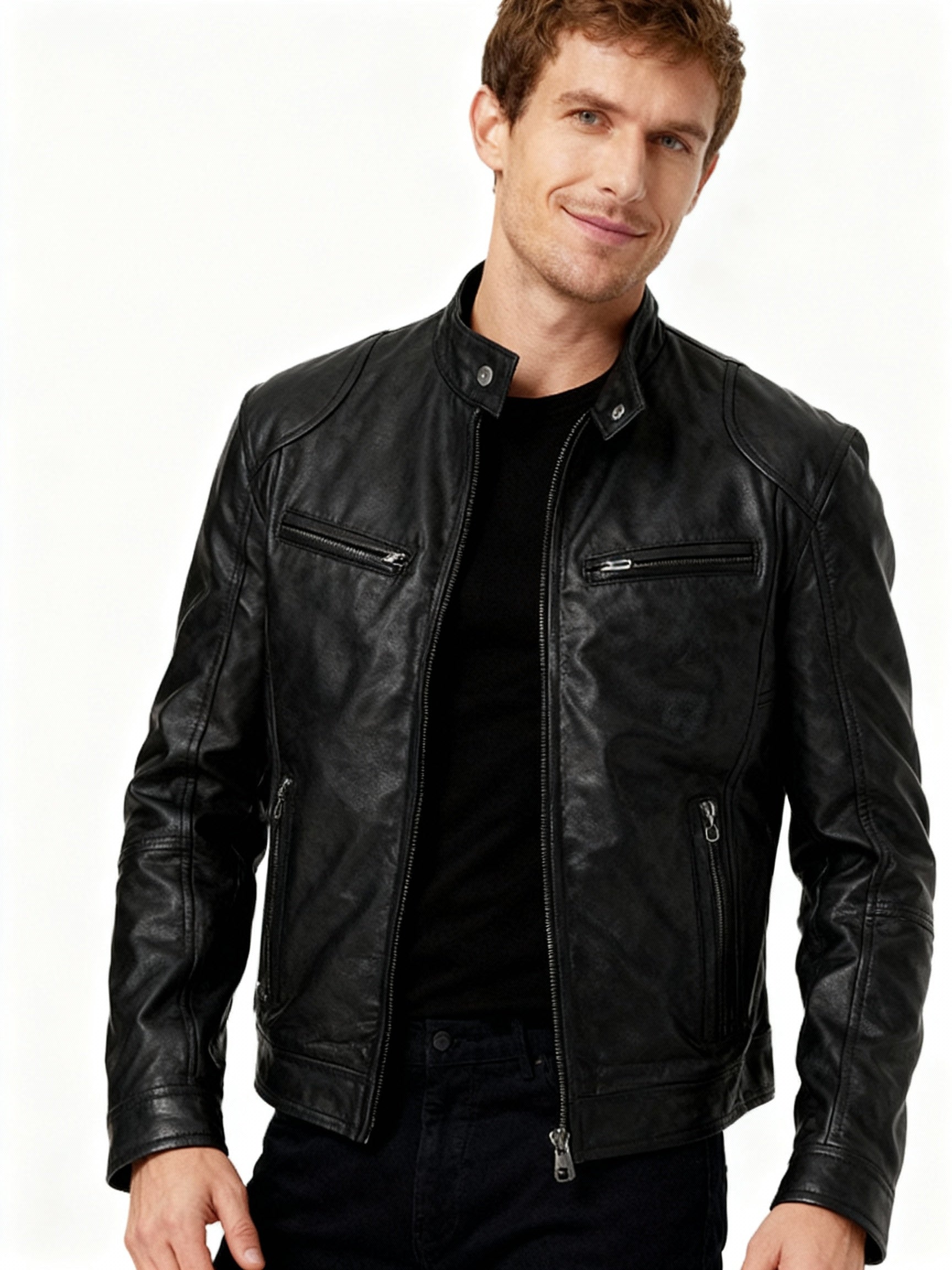 Herren Jacke mit Innenfutter, Taschen und verstellbaren Bündchen – Freizeit- und Alltagsjacke