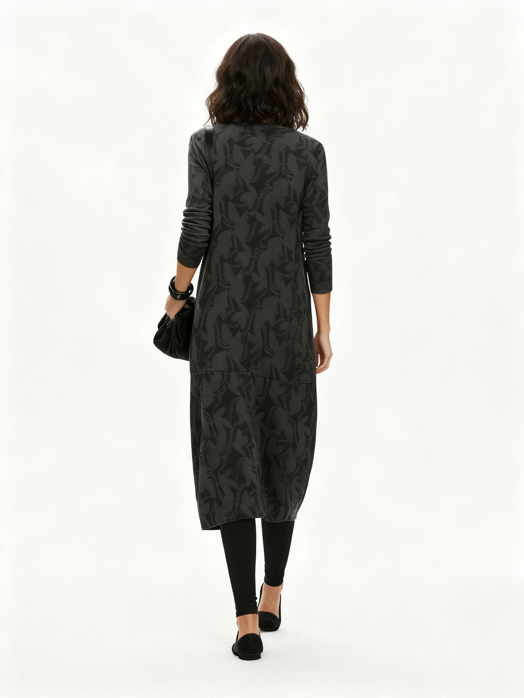 Bedrucktes Winter Strickkleid