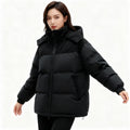 Damen isolierte Pufferjacke mit kuscheligem Innenfutter und verstellbarem Kapuzensystem –