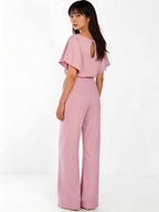 Damen Jumpsuit | Gerader Schnitt, Hohe Taille, Lang, Strickmaterial