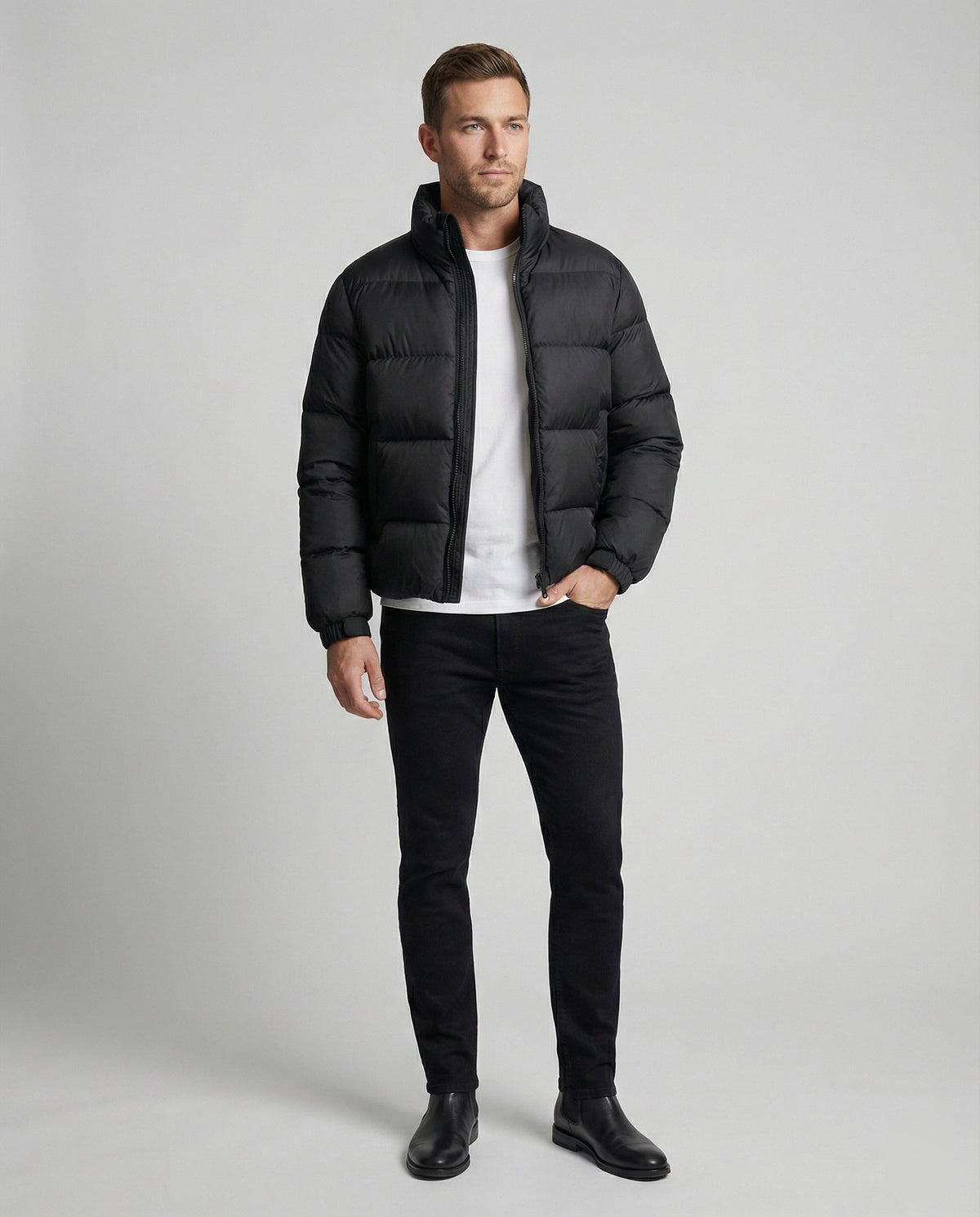 Herren Pufferjacke aus Entenfedern mit Wärme & Kapuze | Redlich & Becker