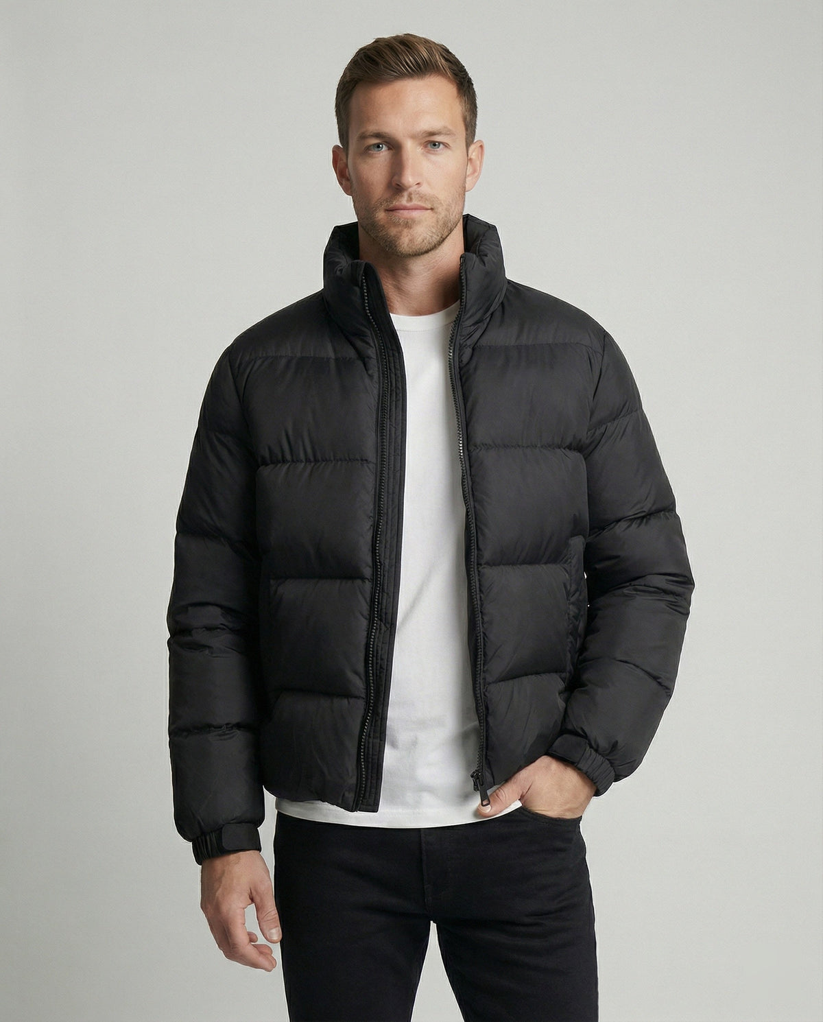 Herren Pufferjacke aus Entenfedern mit Wärme & Kapuze | Redlich & Becker