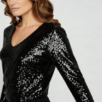 Glitzernde Party Eleganz V Ausschnitt Top Damen | R&B