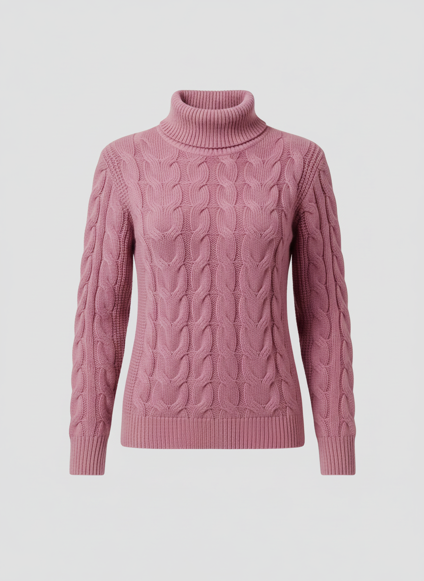 Zopfmuster Rollkragenpullover Damen | R&B