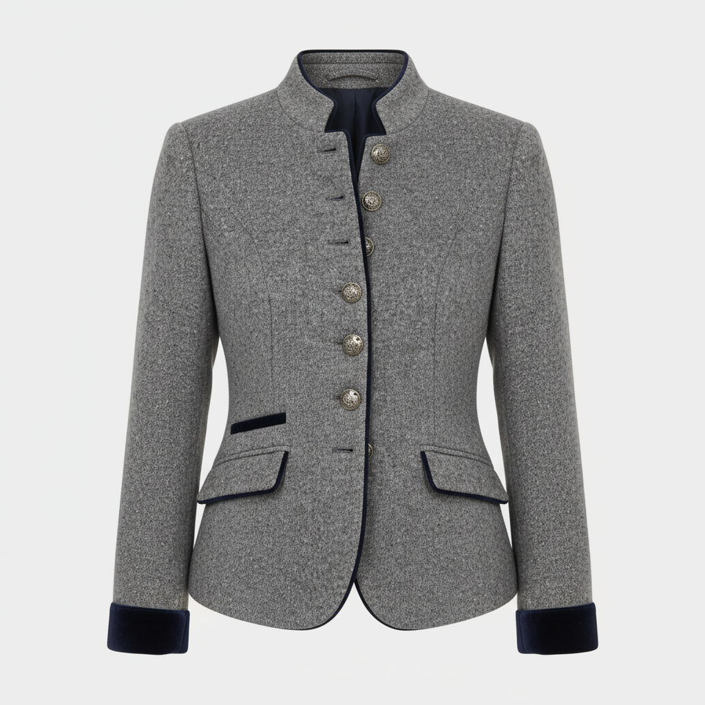 Klassische Strukturierte Premium Komfort Wolljacke Damen | R&B