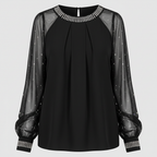 Mesh-Pailletten Damen Top | R&B