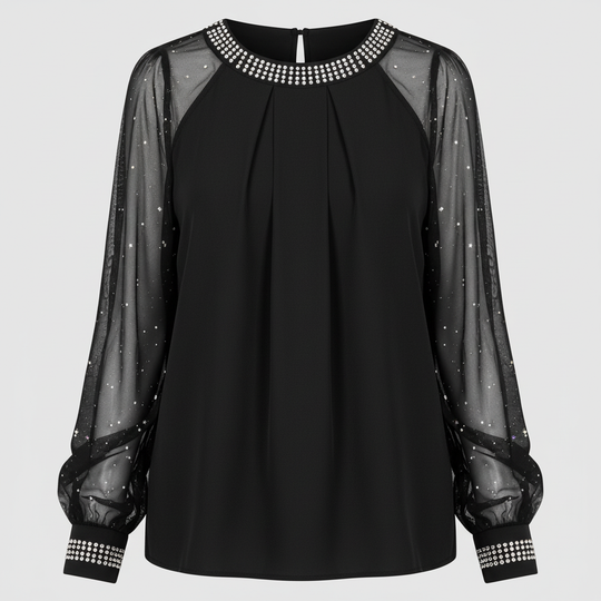 Mesh-Pailletten Damen Top | R&B