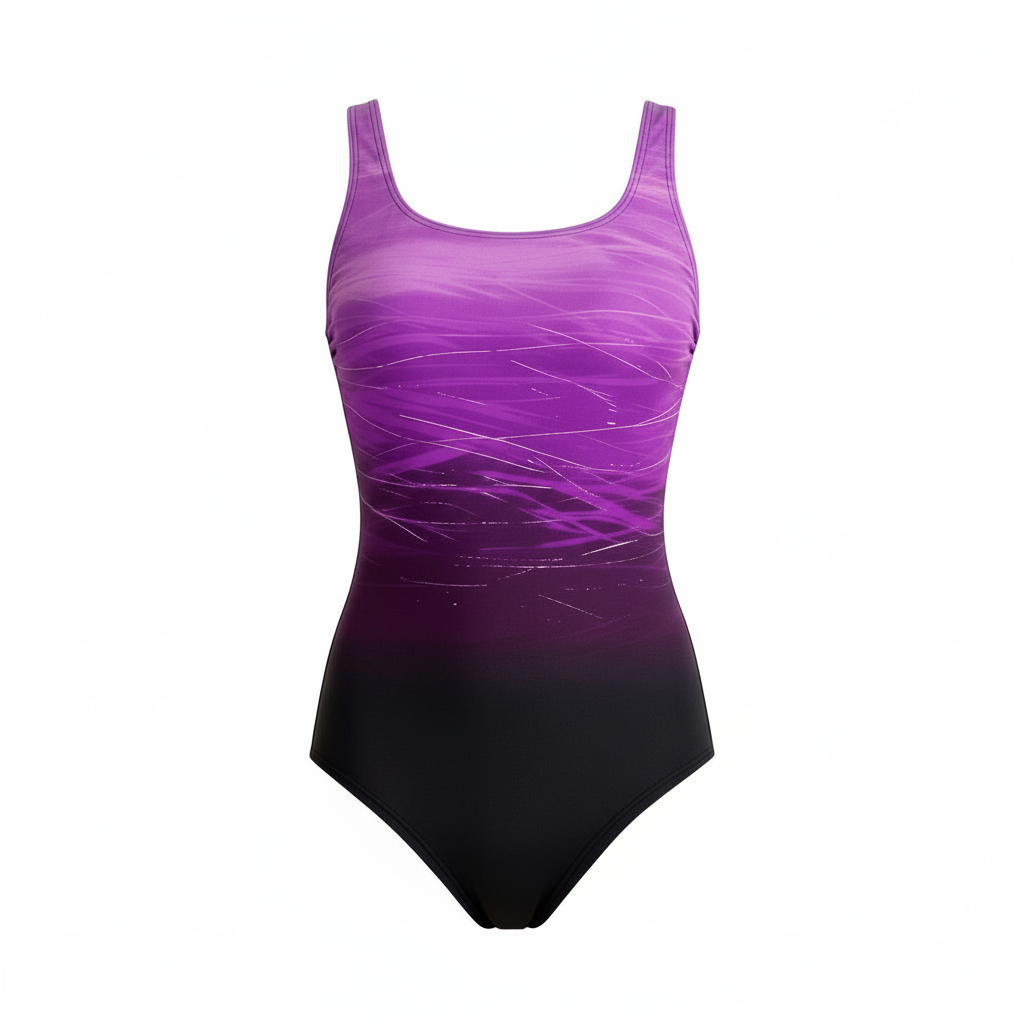 Einteiliger Sport-Badeanzug mit Ombre-Design | R&B