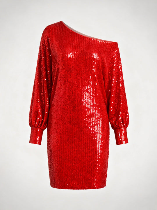 Glamouröses Kontrast Paillettenkleid Damen | R&B