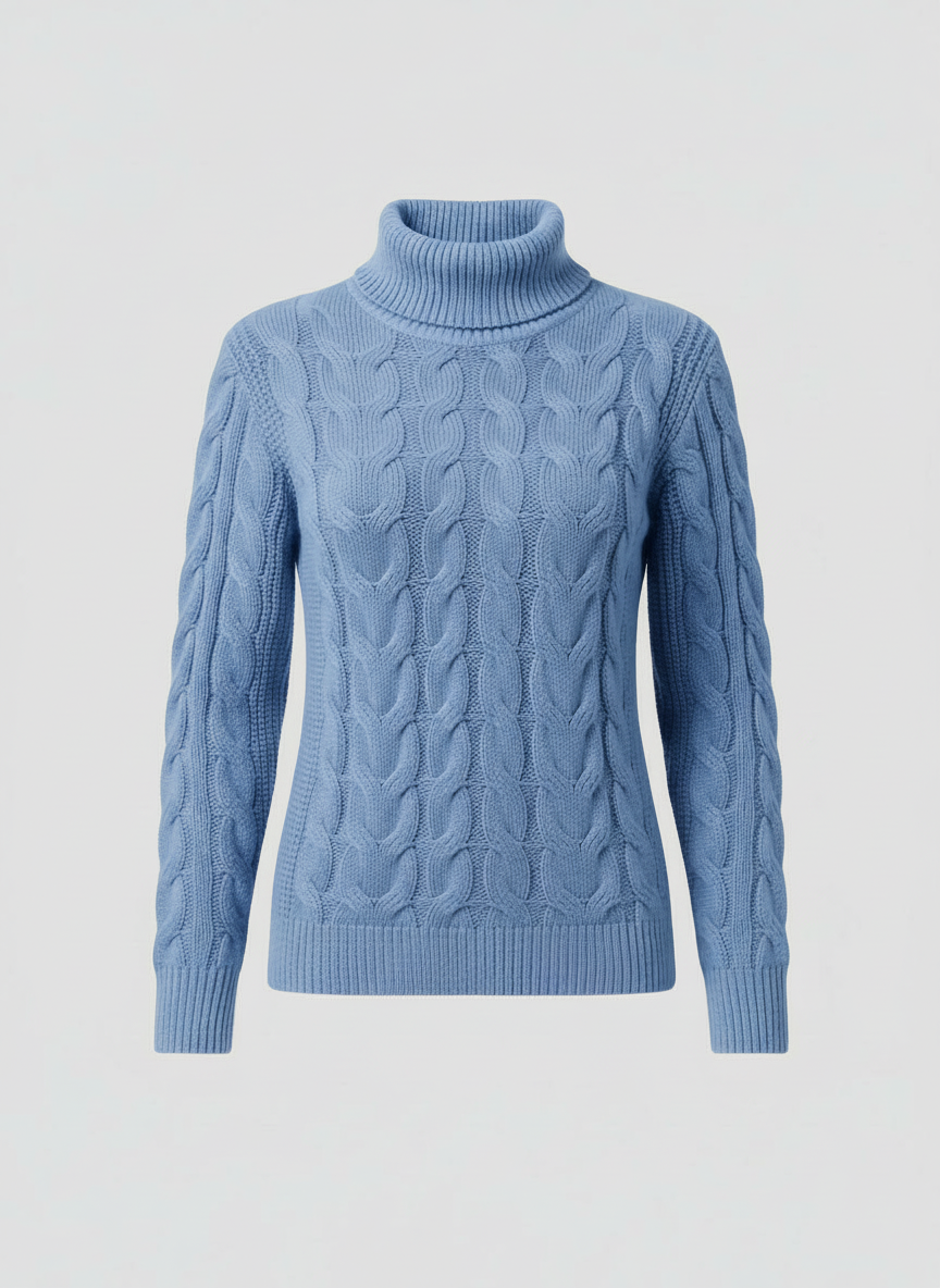 Zopfmuster Rollkragenpullover Damen | R&B
