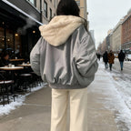 Thermo Komfort Oversized Fleece Wintermantel Damen