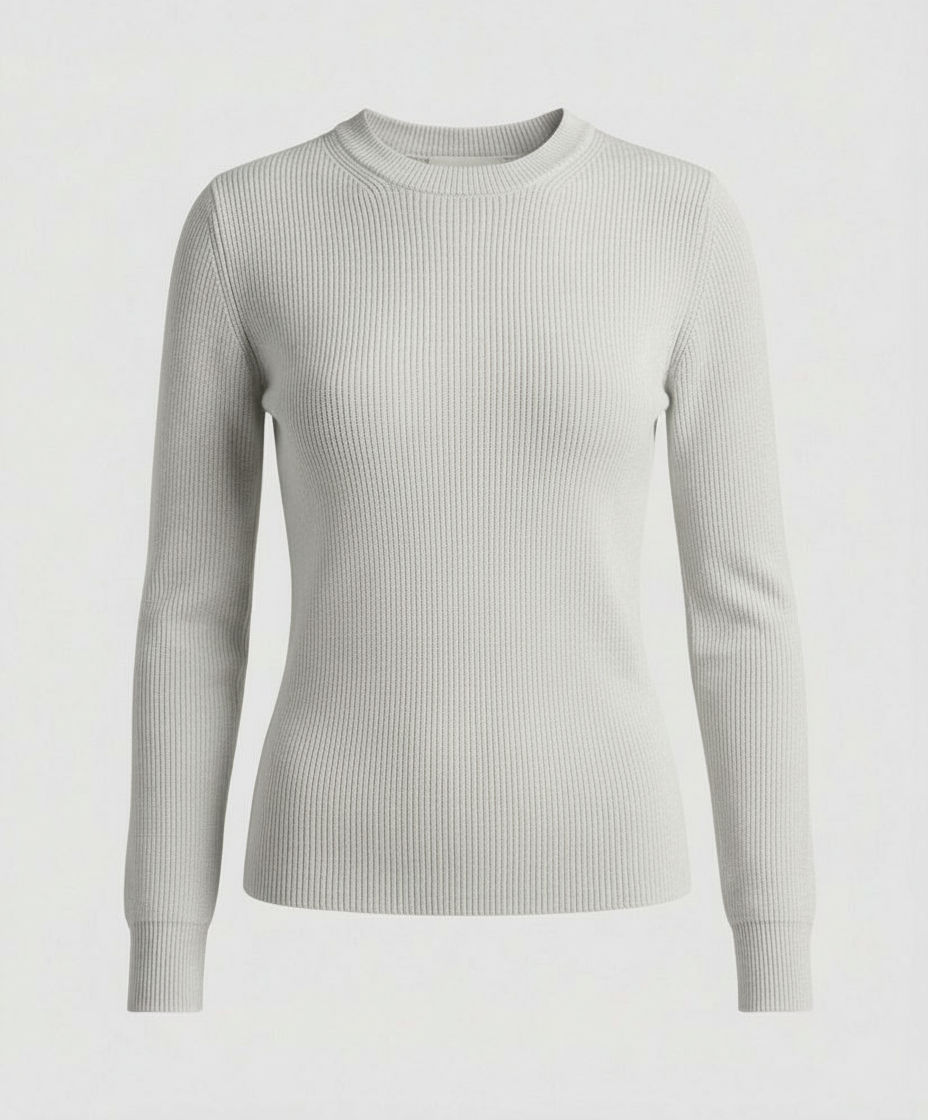 Damen Strickpullover Langarm Rundhals Casual Herbst Oberteil Einfarbig