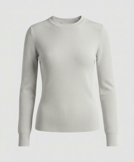 Damen Strickpullover Langarm Rundhals Casual Herbst Oberteil Einfarbig