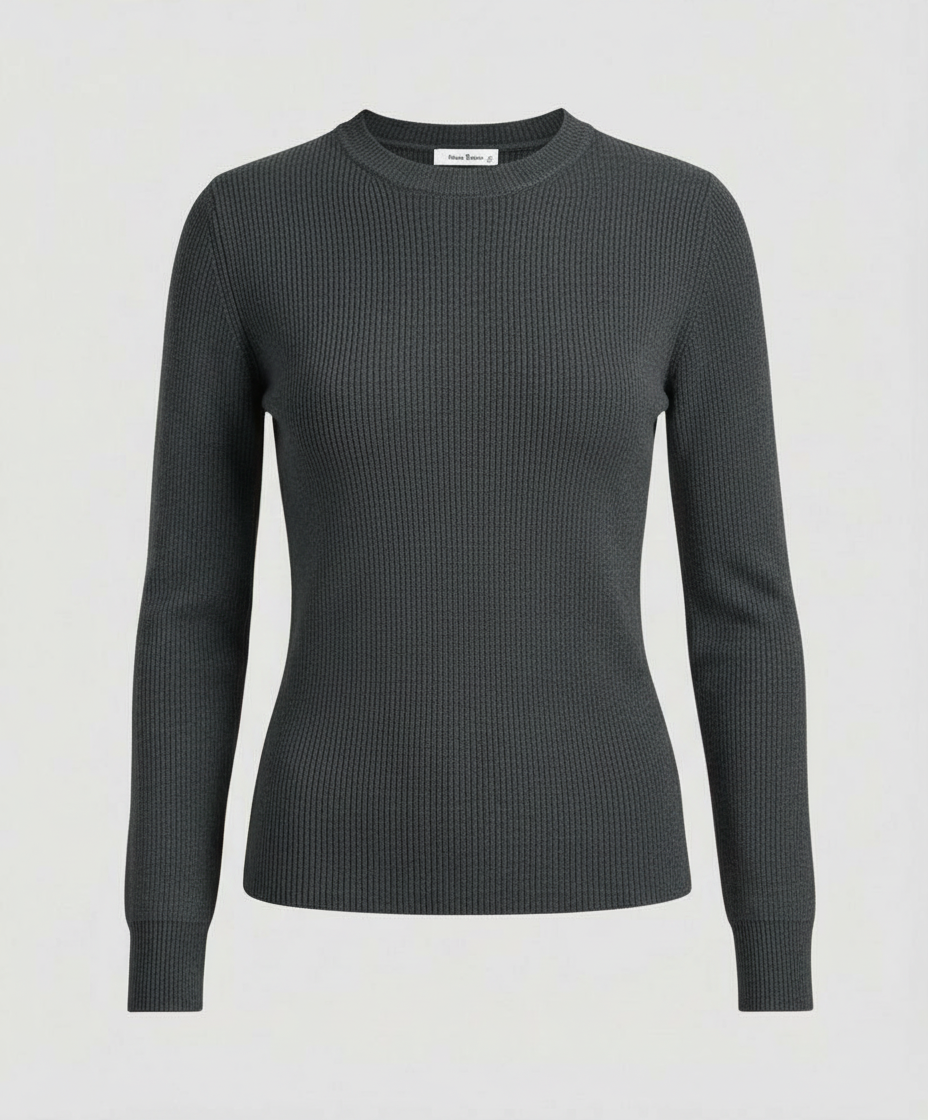 Damen Strickpullover Langarm Rundhals Casual Herbst Oberteil Einfarbig