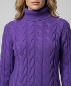 Zopfmuster Rollkragenpullover Damen | R&B