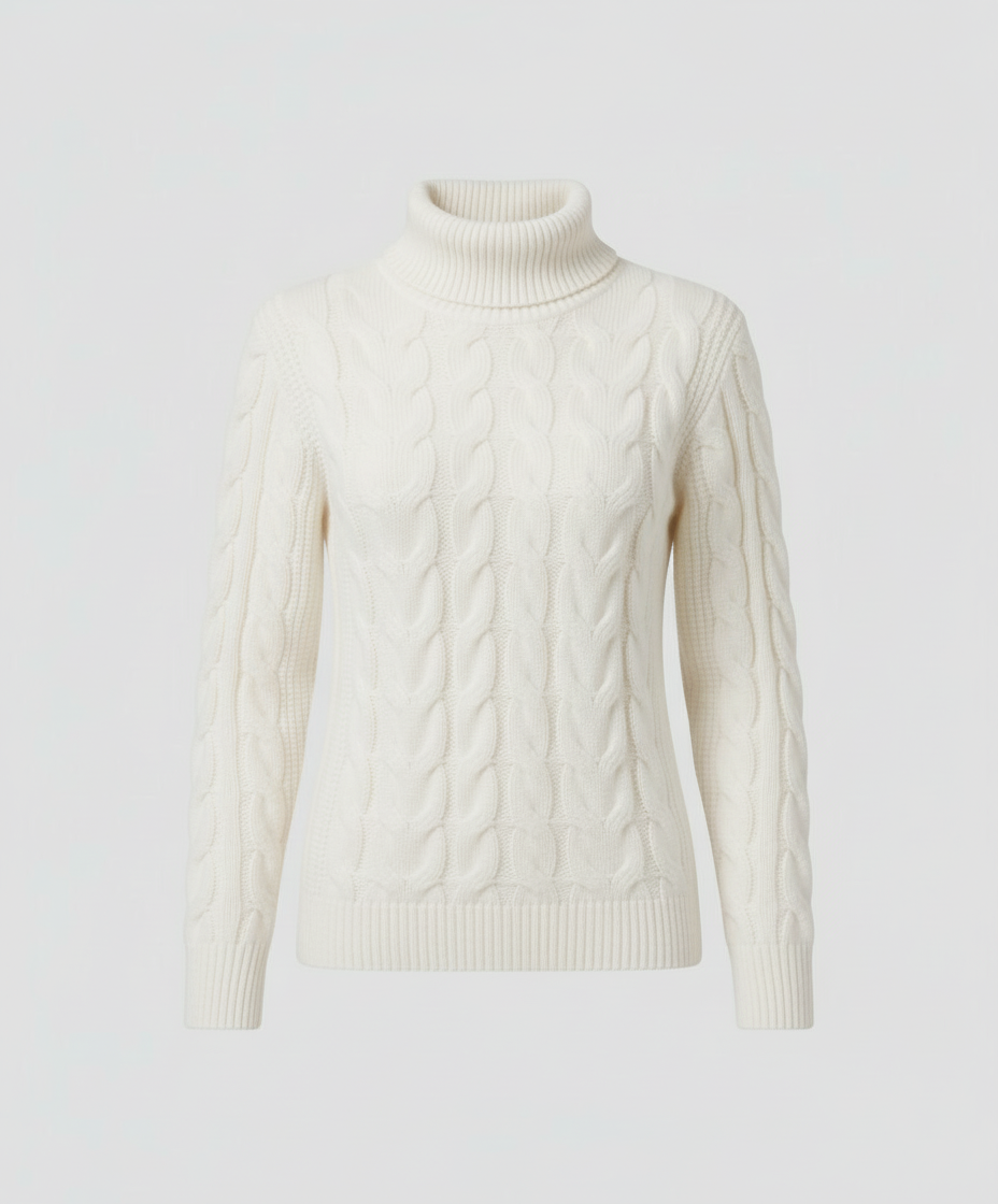 Zopfmuster Rollkragenpullover Damen | R&B