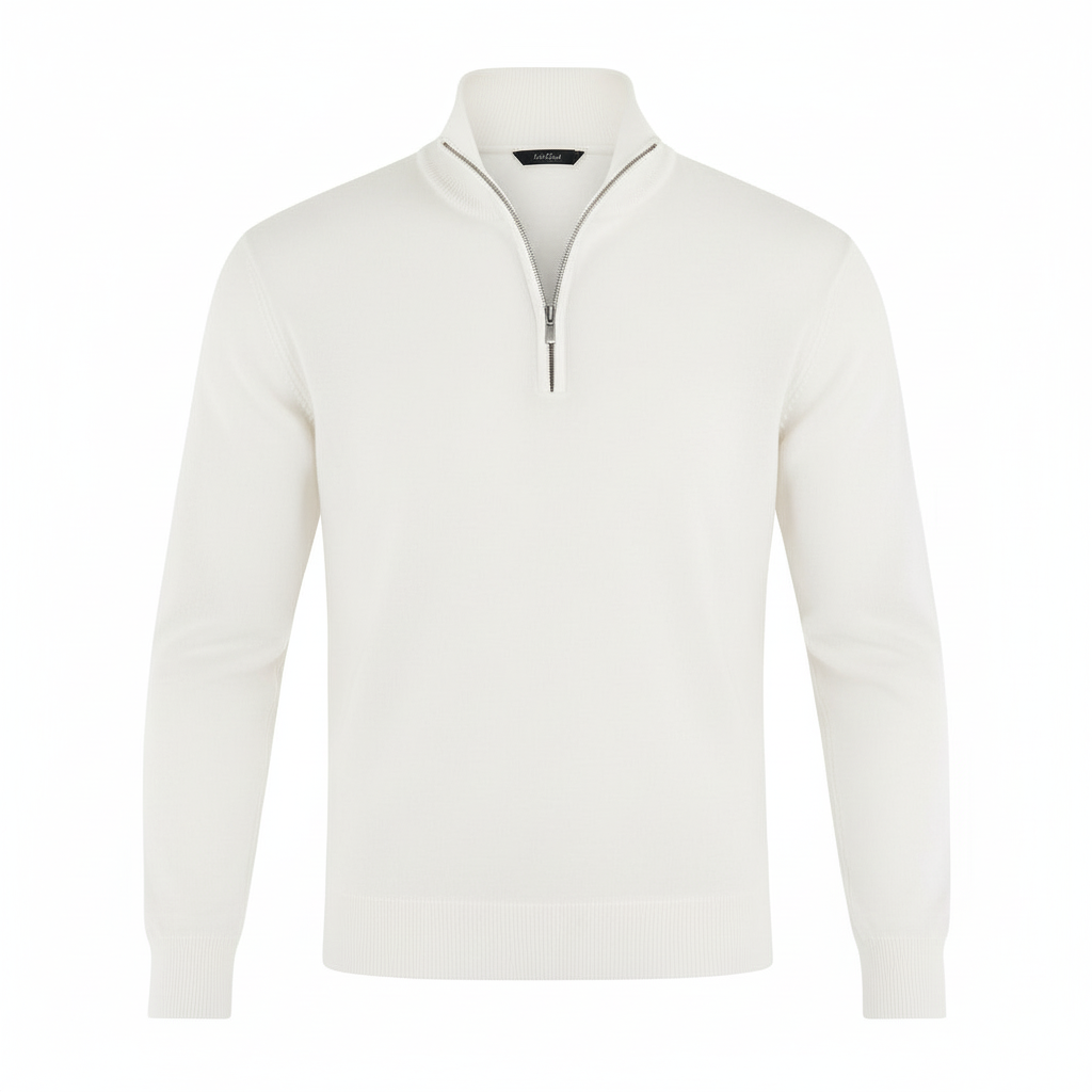 Eleganter Merino Komfort Pullover Damen Reißverschluss Moderne Strickware | R&B