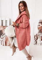 R&B | Langärmlige Strickjacke Mit Kapuze Und Knopfleiste
