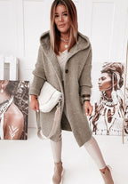 R&B | Langärmlige Strickjacke Mit Kapuze Und Knopfleiste