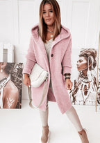 R&B | Langärmlige Strickjacke Mit Kapuze Und Knopfleiste