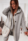 R&B | Langärmlige Strickjacke Mit Kapuze Und Knopfleiste