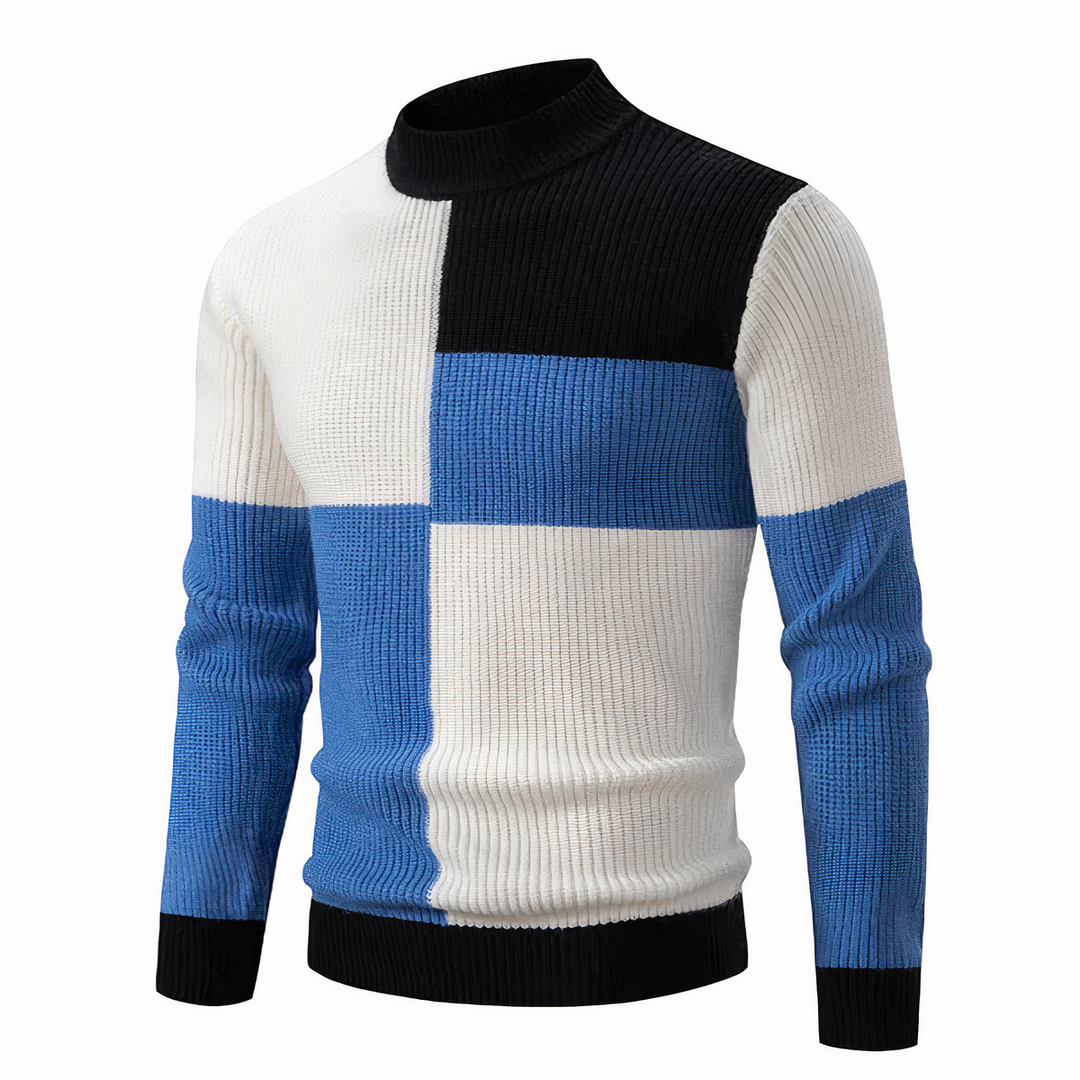 R&B | Stilvoll Patchwork Strickpullover für Männer
