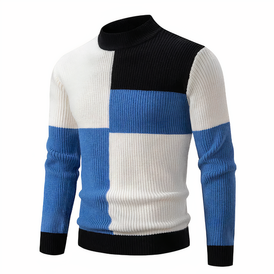 R&B | Stilvoll Patchwork Strickpullover für Männer