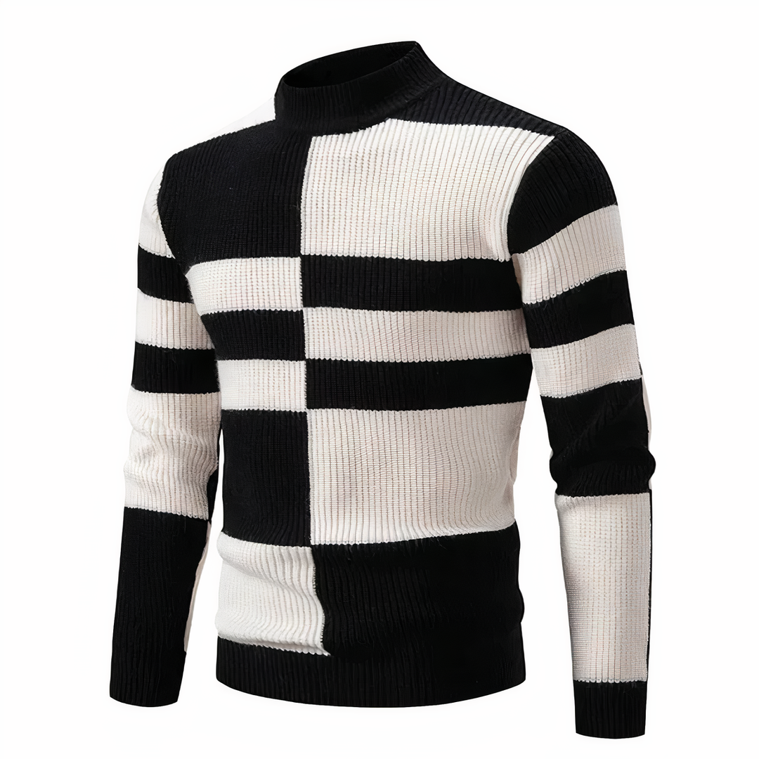 R&B | Stilvoll Patchwork Strickpullover für Männer