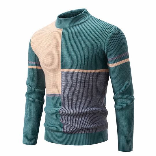 R&B | Stilvoll Patchwork Strickpullover für Männer