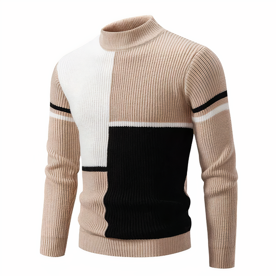 R&B | Stilvoll Patchwork Strickpullover für Männer