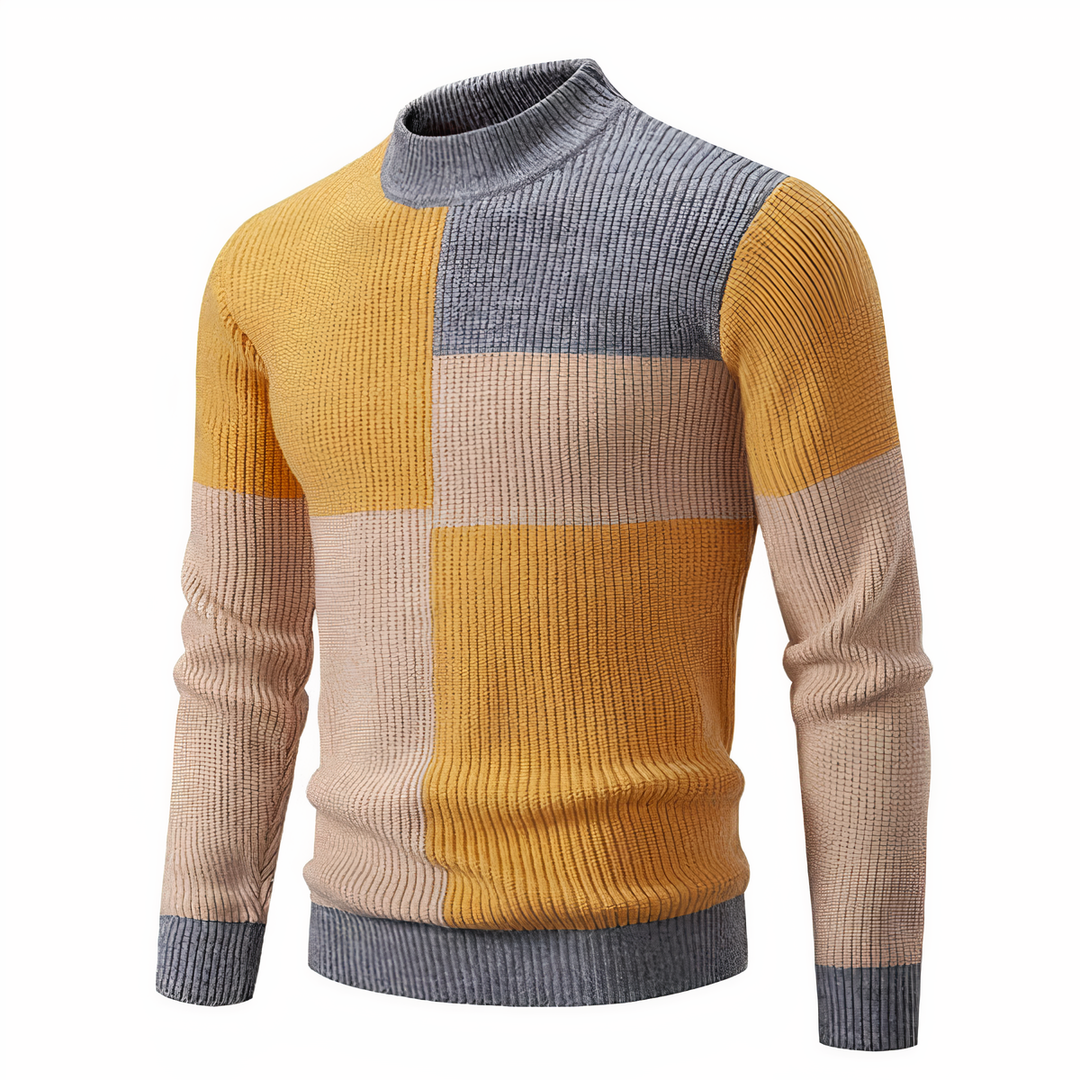 R&B | Stilvoll Patchwork Strickpullover für Männer