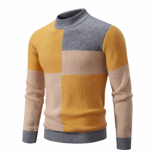 R&B | Stilvoll Patchwork Strickpullover für Männer