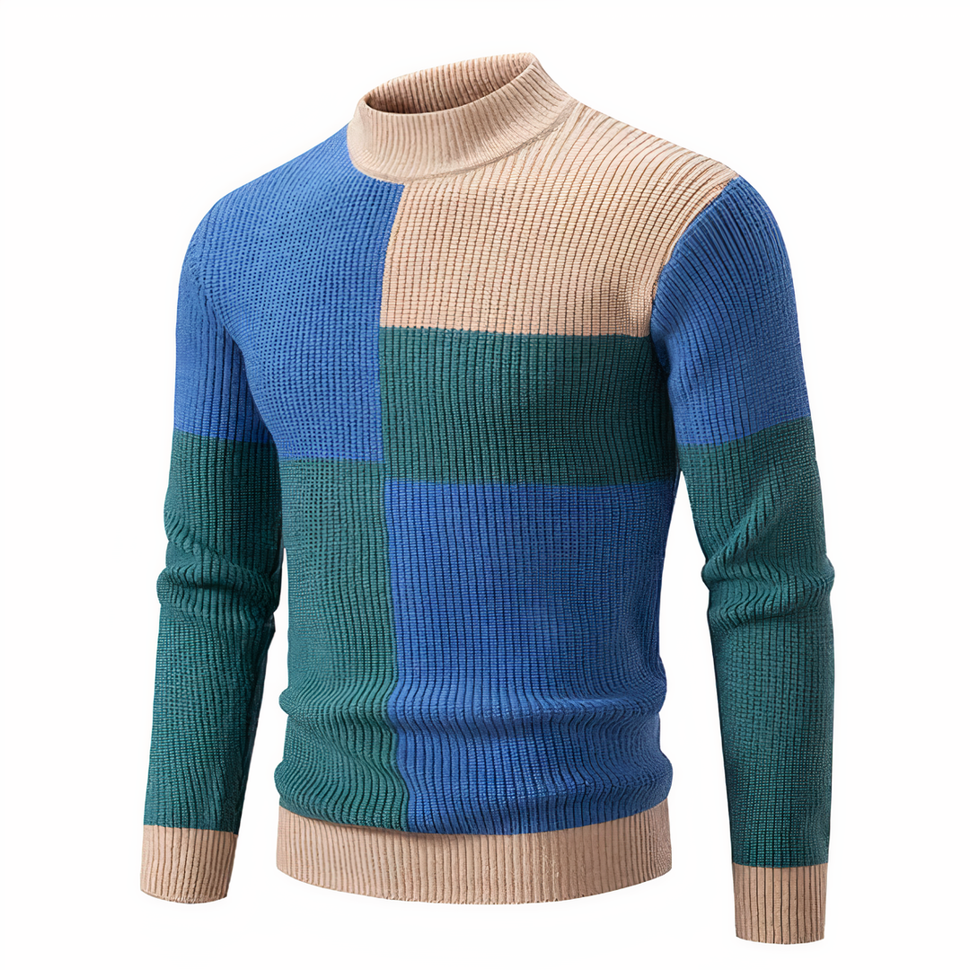 R&B | Stilvoll Patchwork Strickpullover für Männer