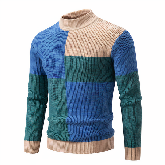 R&B | Stilvoll Patchwork Strickpullover für Männer