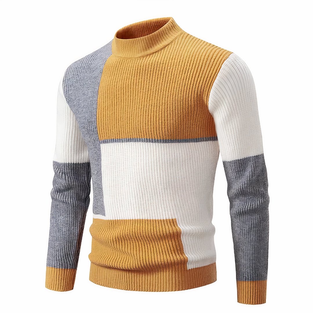 R&B | Stilvoll Patchwork Strickpullover für Männer