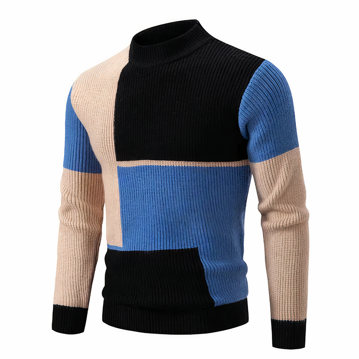 R&B | Stilvoll Patchwork Strickpullover für Männer