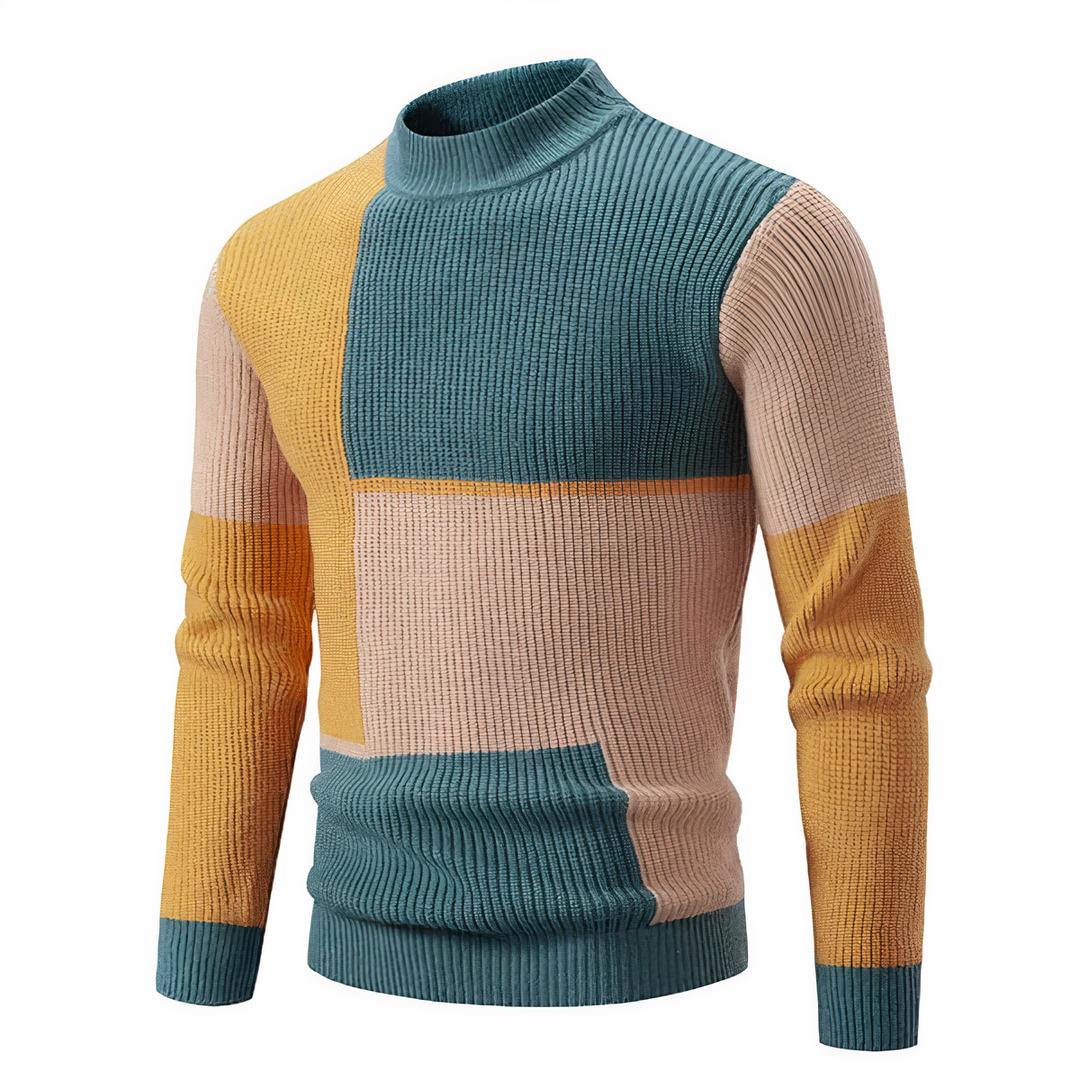 R&B | Stilvoll Patchwork Strickpullover für Männer