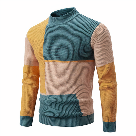 R&B | Stilvoll Patchwork Strickpullover für Männer