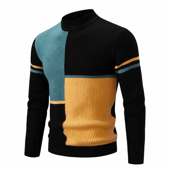 R&B | Stilvoll Patchwork Strickpullover für Männer