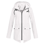 R&B | Eleganter Langer Regenmantel mit Kapuze für Damen