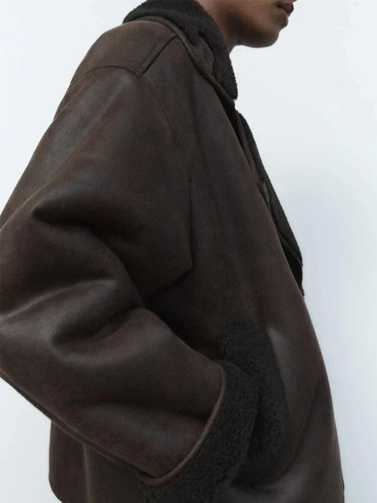 R&B | Vintage Kunstlederjacke für Frauen